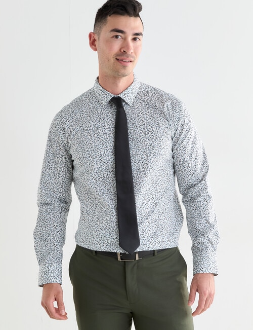Laidlaw + Leeds Leaf Print Long Sleeve Shirt, White product photo View 05 L