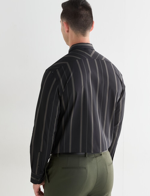 Laidlaw + Leeds Stripe Long Sleeve Shirt, Black product photo View 02 L