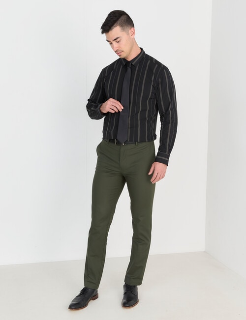 Laidlaw + Leeds Stripe Long Sleeve Shirt, Black product photo View 03 L