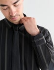Laidlaw + Leeds Stripe Long Sleeve Shirt, Black product photo View 04 S