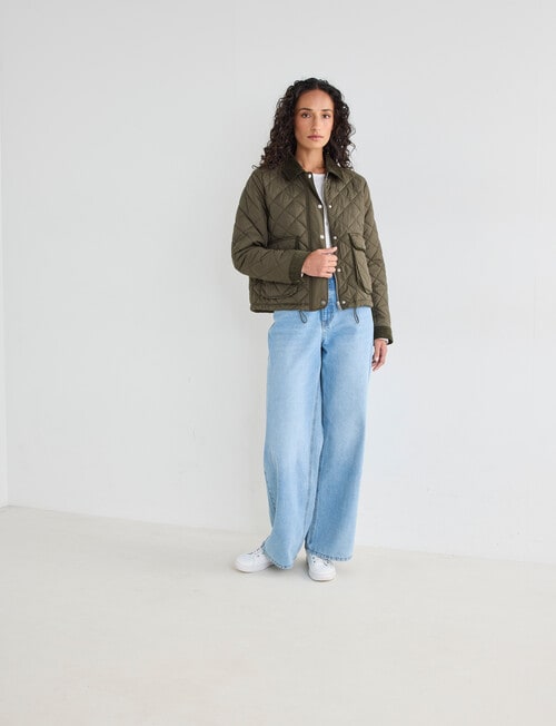 Zest ZT Quilted Barn Bomber Jacket, Khaki product photo View 03 L