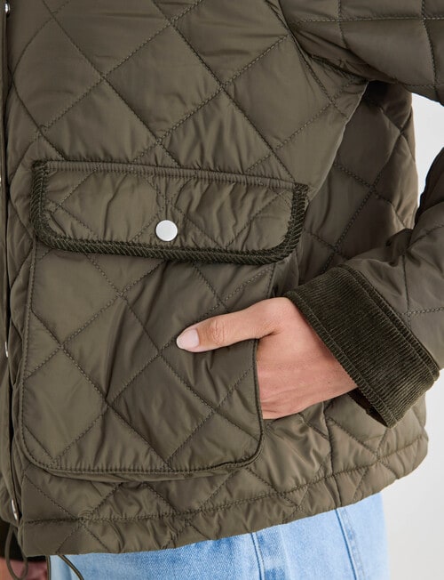 Zest ZT Quilted Barn Bomber Jacket, Khaki product photo View 05 L