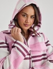 Zest Detachable Hood Coat, Pink Check product photo