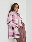 Zest Detachable Hood Coat, Pink Check product photo View 05 S