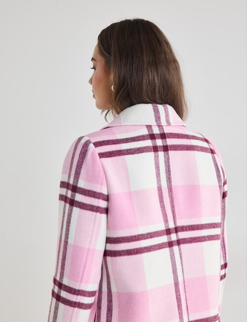 Zest Detachable Hood Coat, Pink Check product photo View 07 L
