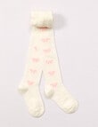 Simon De Winter Bow Jacquard Tights, Ivory product photo