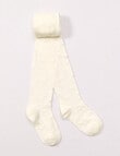Simon De Winter Heart Textured Tights, Ivory product photo