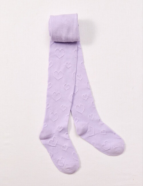Simon De Winter Heart Textured Tights, Lilac product photo