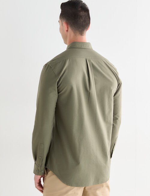 Laidlaw + Leeds Oxford Long Sleeve Shirt, Khaki product photo View 02 L