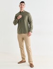 Laidlaw + Leeds Oxford Long Sleeve Shirt, Khaki product photo View 03 S