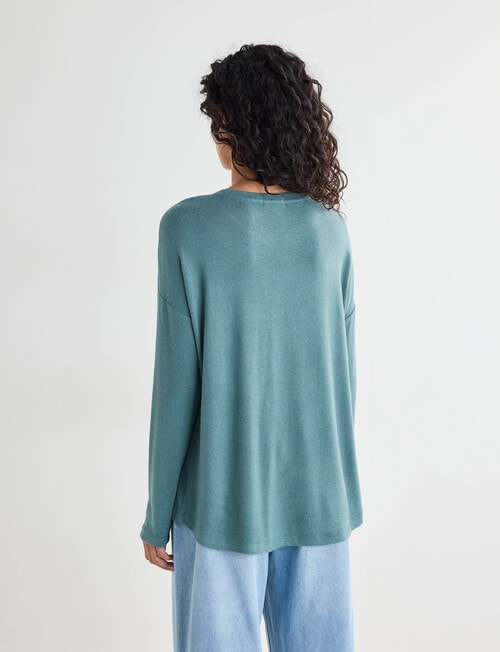 Zest Supersoft Brushed Crew Tee, Sea Pine product photo View 02 L