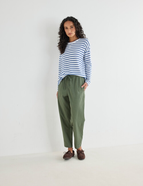 Zest Supersoft Brushed Stripe Crew Tee, Denim Blue product photo View 03 L