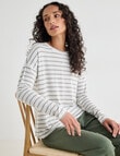 Zest Supersoft Brushed Stripe Crew Tee, Oat product photo