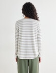 Zest Supersoft Brushed Stripe Crew Tee, Oat product photo View 02 S