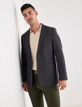 Laidlaw + Leeds Cotton Linen Blend Blazer, Black product photo