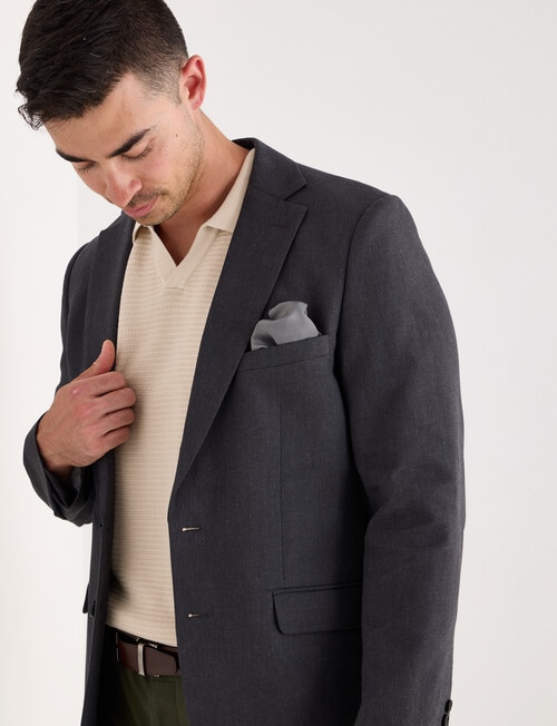 Laidlaw + Leeds Cotton Linen Blend Blazer, Black product photo View 04 L