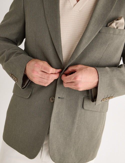 Laidlaw + Leeds Cotton Linen Blend Blazer, Khaki product photo View 04 L