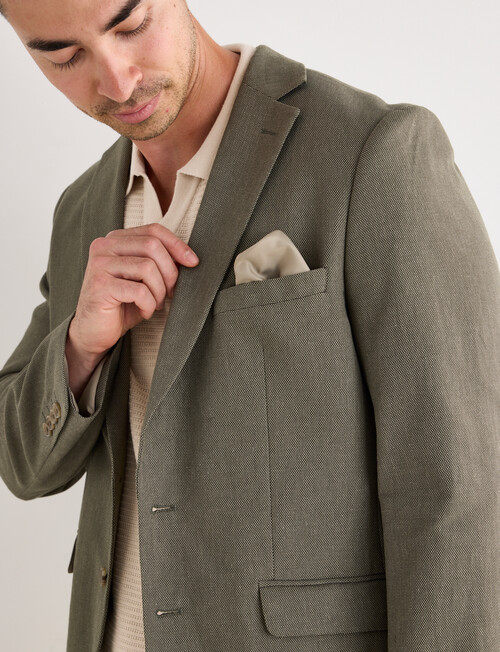 Laidlaw + Leeds Cotton Linen Blend Blazer, Khaki product photo