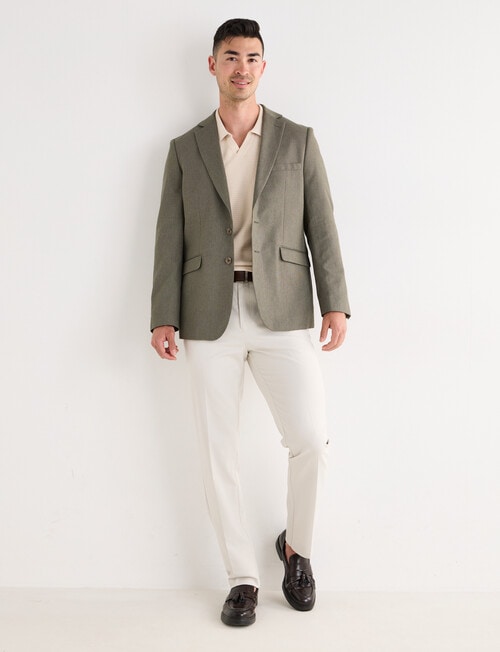 Laidlaw + Leeds Cotton Linen Blend Blazer, Khaki product photo View 03 L