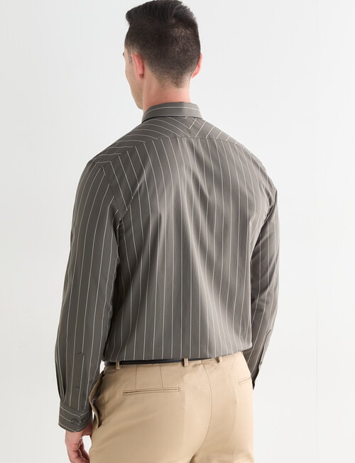 Laidlaw + Leeds Stripe Long Sleeve Shirt, Khaki product photo View 02 L
