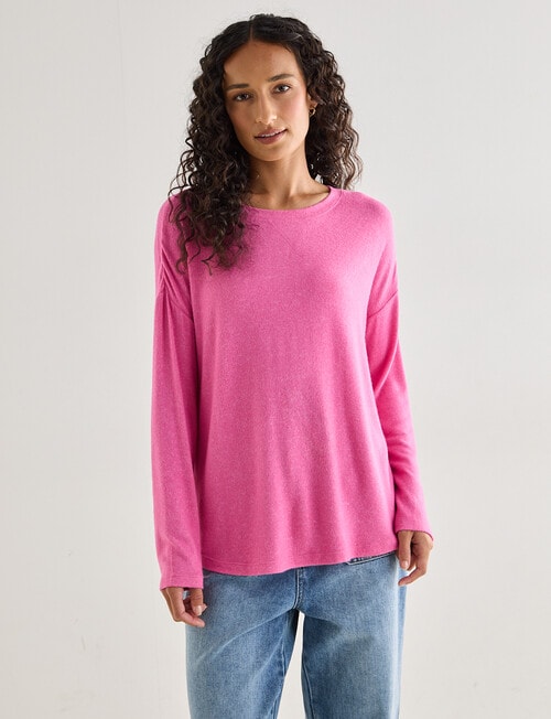 Zest Supersoft Brushed Crew Tee, Wild Orchid product photo
