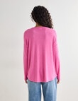 Zest Supersoft Brushed Crew Tee, Wild Orchid product photo View 02 S