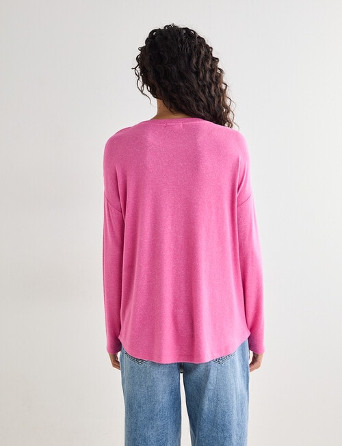 Zest Supersoft Brushed Crew Tee, Wild Orchid product photo View 02 L