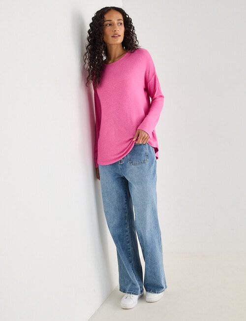 Zest Supersoft Brushed Crew Tee, Wild Orchid product photo View 03 L
