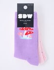 Simon De Winter Mushroom Crew Socks, 3-Pack, Pink product photo View 02 S