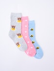 Simon De Winter Honey Bear Crew Socks, 3-Pack, Blue product photo