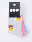 Simon De Winter Honey Bear Crew Socks, 3-Pack, Blue product photo View 02 S