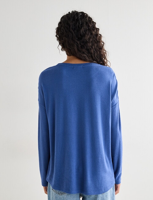 Zest Supersoft Brushed Crew Tee, True Navy product photo View 02 L