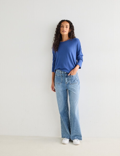 Zest Supersoft Brushed Crew Tee, True Navy product photo View 03 L