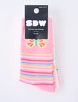 Simon De Winter Butterfly Crew Socks, 3-Pack, Pink product photo View 02 S