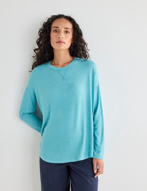 Zest Supersoft Brushed Crew Tee, Dusty Turquoise product photo