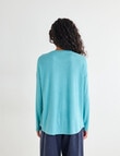 Zest Supersoft Brushed Crew Tee, Dusty Turquoise product photo View 02 S