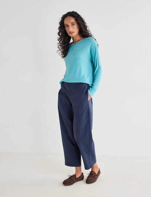 Zest Supersoft Brushed Crew Tee, Dusty Turquoise product photo View 03 L