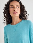 Zest Supersoft Brushed Crew Tee, Dusty Turquoise product photo View 04 S