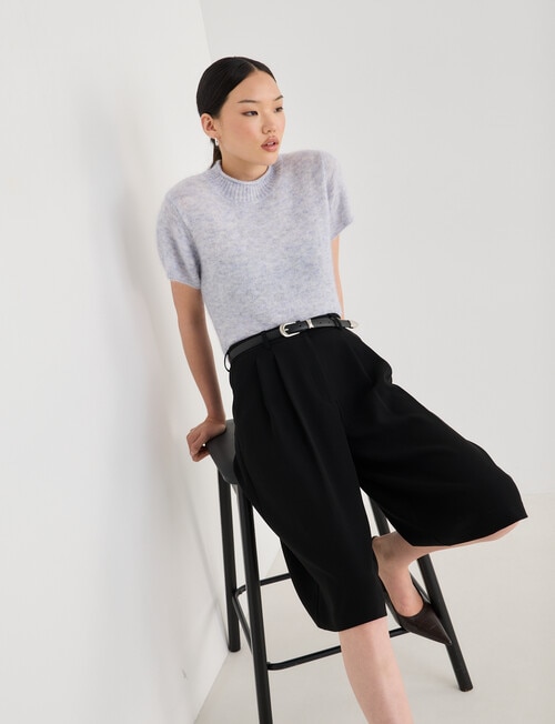 State of play Lucien Luxe Knitwear Tee, Grey product photo View 07 L