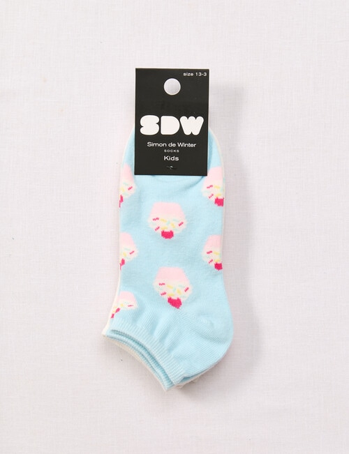 Simon De Winter Cupcake & Icecream Trainer Socks, 3-Pack, Multicoloured product photo View 02 L