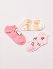 Simon De Winter Llama Trainer Socks, 3-Pack, Pink product photo