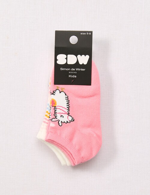 Simon De Winter Llama Trainer Socks, 3-Pack, Pink product photo View 02 L