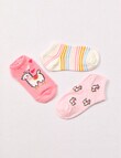 Simon De Winter Llama Trainer Socks, 3-Pack, Pink product photo View 03 S