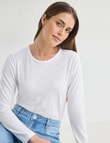 Zest Organic Cotton Long Sleeve Tee, White product photo