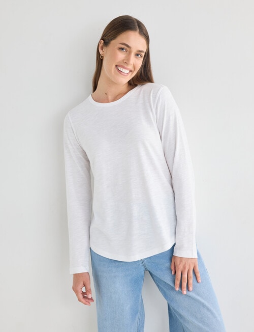 Zest Organic Cotton Long Sleeve Tee, White product photo View 04 L
