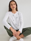 Zest Organic Cotton Embroidered Long Sleeve Tee, Paisley product photo