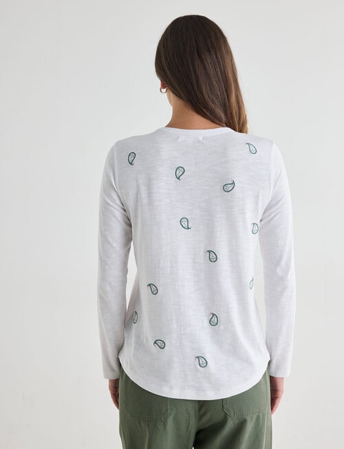 Zest Organic Cotton Embroidered Long Sleeve Tee, Paisley product photo View 02 L