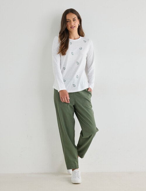 Zest Organic Cotton Embroidered Long Sleeve Tee, Paisley product photo View 03 L