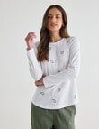 Zest Organic Cotton Embroidered Long Sleeve Tee, Paisley product photo View 04 S