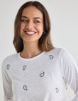 Zest Organic Cotton Embroidered Long Sleeve Tee, Paisley product photo View 05 S